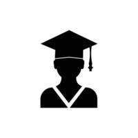 Female Graduation, Academic, Education, Degree Mortar Board icon in glyph illustration vector