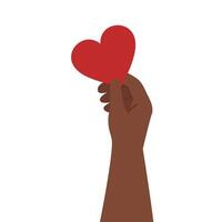 Hand holding red heart illustration isolated on white background vector