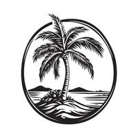 Small Tropical Island image isolated on white background. vector