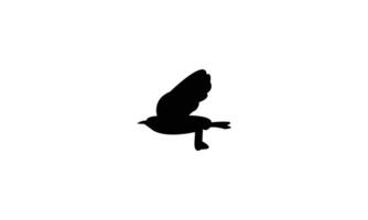 Flying Wheatear Bird Silhouette Design And Illustration. vector