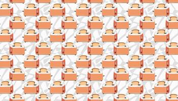 Pattern with toaster. illustration in flat style vector