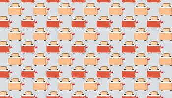 Pattern with toaster in cartoon style. illustration. vector