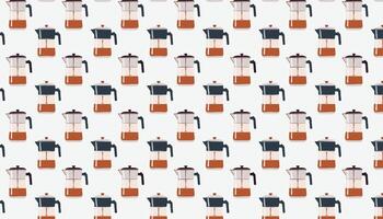 Pattern with coffee pots on a white background. illustration. vector