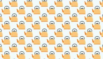 Pattern with teapots. illustration in flat style. vector