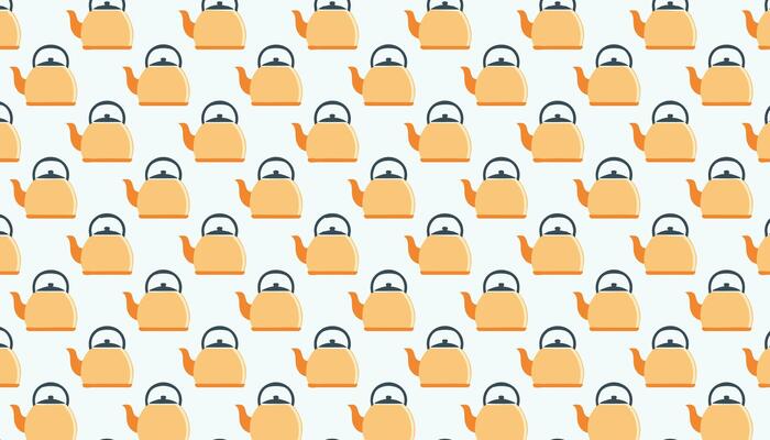 Pattern with teapots. illustration in flat style.