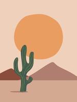 Neutral wall art boho desert abstract minimalist vector
