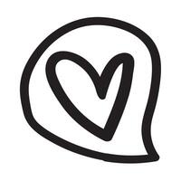 Outline icon. Heart inside speech bubble. design. Illustration on white background. vector