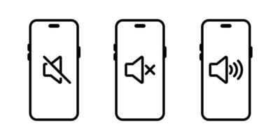 No sound smartphone icon. Volume speaker on phone screen sign symbol vector