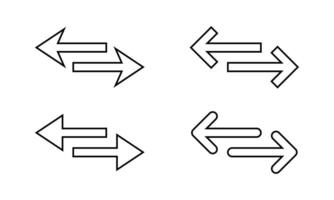 Transfer, exchange arrow outline icon set. Swap, two arrows sign symbol vector