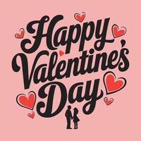 Happy Valentines day typography design vector