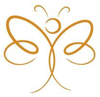 A symbol of the yellow stylized butterfly. vector