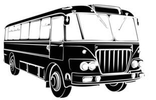 The Sketch of the big passenger old bus. vector