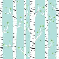 Seamless background with summer birch forest. vector