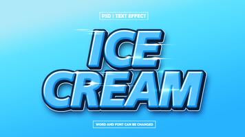 Ice Cream Text Effect, 3D Text Style psd