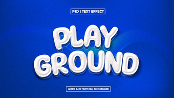 Play Ground Text Effect, Editable 3D Text Style psd