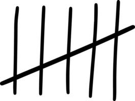 Doodle tally mark count icon Stick outline vector
