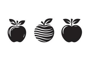 Apple with a leaf Silhouette Illustration icon vector