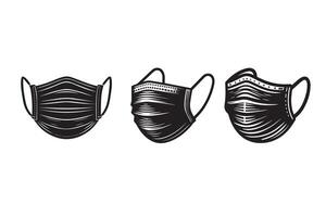 Medical Face Mask Silhouette Illustration vector