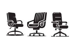 Business , Office Chair Silhouette Illustration Design vector