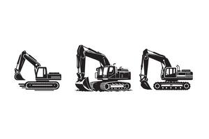 Excavator Silhouette Illustration artwork icon design vector