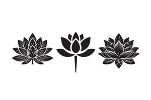 Lotus Flower Silhouette Illustration icon design vector