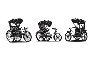 Rickshaw Silhouette Illustration vector