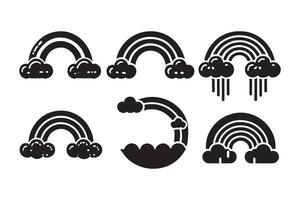 Rainbow with Clouds silhouette illustration vector