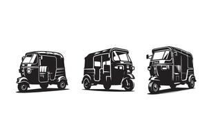 Auto Rickshaw Silhouette Illustration artwork Design vector