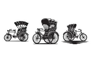 Rickshaw Silhouette Illustration Design vector