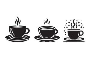 Cup Plate Silhouette Illustration vector