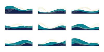 Business Curve Footer with Blend Wave vector