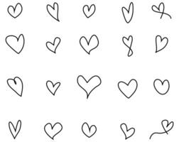 Flat Set of Heart Symbols - Editable Stroke, Heart Pattern, Heart Background vector