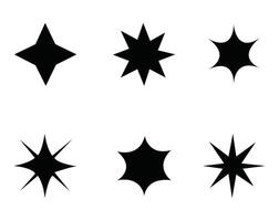 sparkle star icon set vector