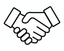 Handshake Icon in Stroke Style vector