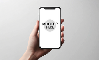 Modern mobile mockup, editable template, blank smartphone screen, perfect for presentations psd