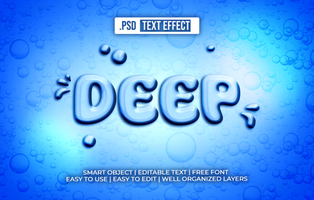 Under Water 3D Text Effect psd