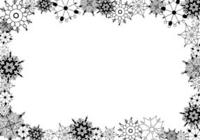 Rectangle Frame with snowflakes. Graphic line on transparent background. Perfect for decorating social networks, photos and text. Christmas frame. vector
