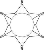 Christmas graphic line Illustration. round circle frame of Christmas Background with snowflake on transparent background vector