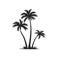 Palm tree silhouette on white background vector