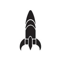 A simple rocket silhouette on white background vector