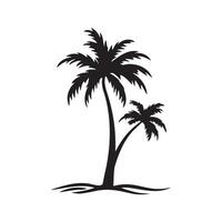Palm trees silhouette on white background vector