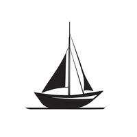 A small boat icon silhouette on white background vector