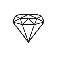 Diamond icon silhouette on white background vector