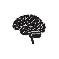 A brain icon silhouette on white background vector