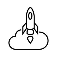 rocket launch and a cloud icon vector