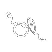 illustration of powder case one continuous line art. line, simple, hand drawn and sketch style. for icon, symbol, sign or logo vector