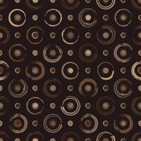 Brown camouflage polka dot seamless pattern with circular shapes. Smudged paint, grunge paint brush strokes. Fashionable geometric background for fabric, textile. vector