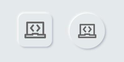 Software line icon in neomorphic design style. Application signs illustration. vector