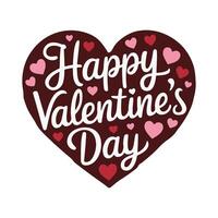 valentine's day card with heart shape and text happy valentine's day illustration vector