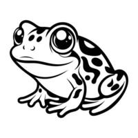 a black and white drawing of a frog vector